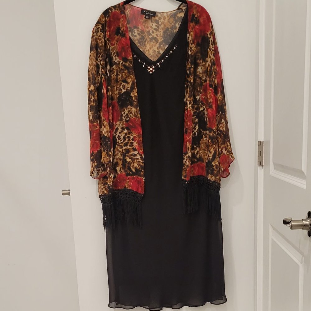 SL Fashions Black dress with jacket 20W